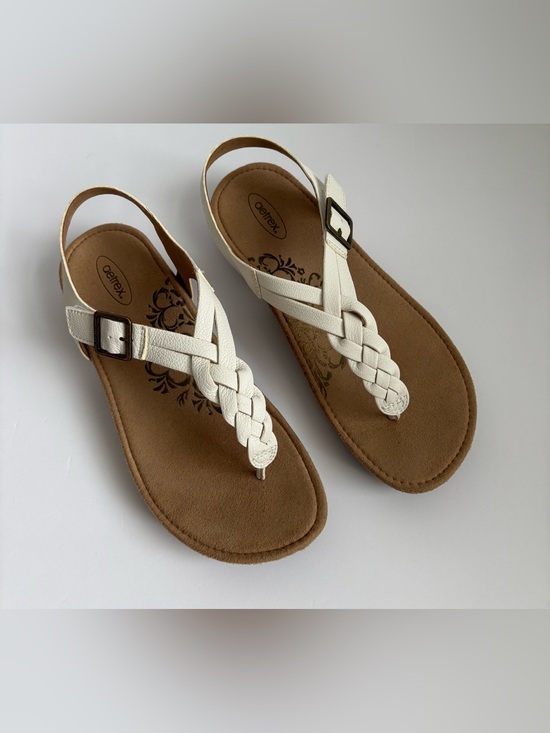 Aetrex Shoes - Aetrex Harper Braided Slingback Thong Arch Support Sandals White 9.5